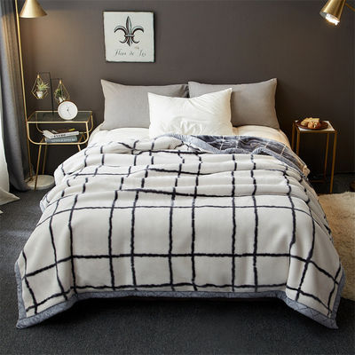 Jacquard Weave Coral Fleece Raschel deken voor de winter Verdikte pluis Nap Bed Cover