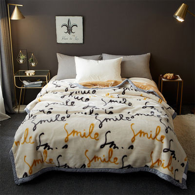 Jacquard Weave Coral Fleece Raschel deken voor de winter Verdikte pluis Nap Bed Cover
