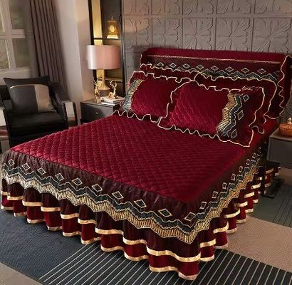 Bedden set rok dekbed kussenschuur met borduurwerk kant milieuvriendelijk en zacht stof