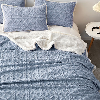 Invoer Lux Stripe Solid Colour Blanket voor huishoudelijke apparaten en kantoorbedden