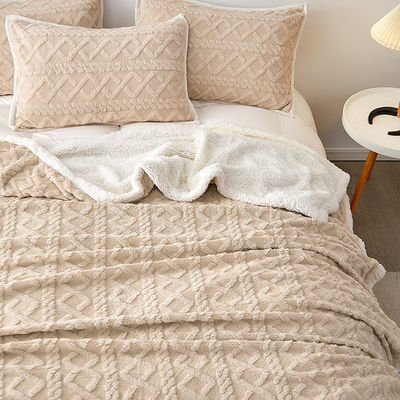 Invoer Lux Stripe Solid Colour Blanket voor huishoudelijke apparaten en kantoorbedden