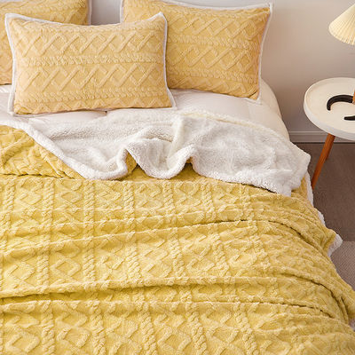 Invoer Lux Stripe Solid Colour Blanket voor huishoudelijke apparaten en kantoorbedden
