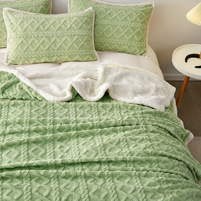 Invoer Lux Stripe Solid Colour Blanket voor huishoudelijke apparaten en kantoorbedden