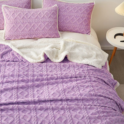Invoer Lux Stripe Solid Colour Blanket voor huishoudelijke apparaten en kantoorbedden