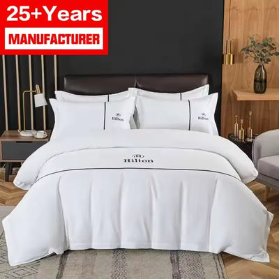 100% katoen met een vast patroon plat plaat voor hotel Custom Quilt Cover Set Hotel bedden sets