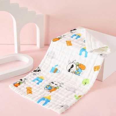 Zacht en zacht geweven katoenen babyhanddoek Hoogdichtheid 6 lagen Niet-fluorescerend 25*50cm