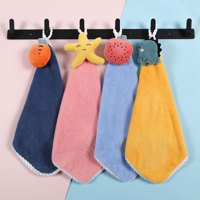 Kinderen schattig zakdoek zacht en absorberend koraal fluweel handdoek met hangende haak