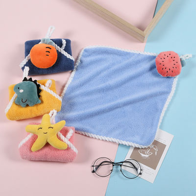 Kinderen schattig zakdoek zacht en absorberend koraal fluweel handdoek met hangende haak