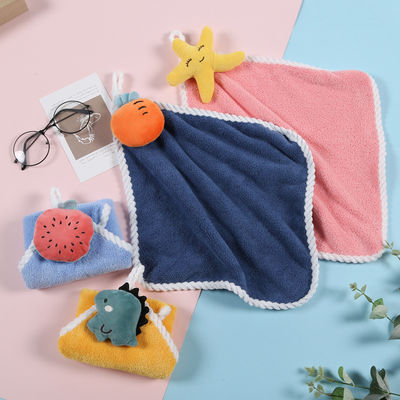 Kinderen schattig zakdoek zacht en absorberend koraal fluweel handdoek met hangende haak