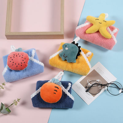 Kinderen schattig zakdoek zacht en absorberend koraal fluweel handdoek met hangende haak