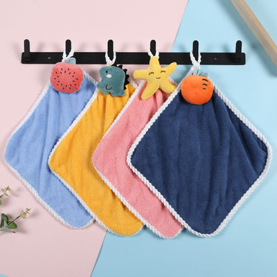 Kinderen schattig zakdoek zacht en absorberend koraal fluweel handdoek met hangende haak