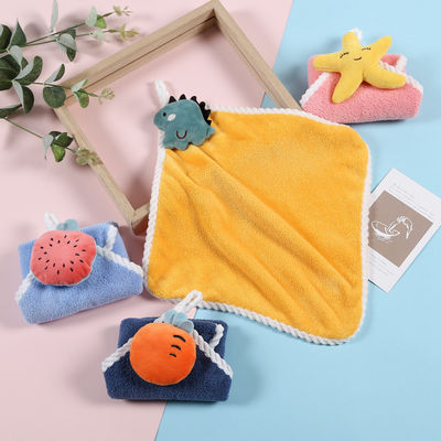 Kinderen schattig zakdoek zacht en absorberend koraal fluweel handdoek met hangende haak
