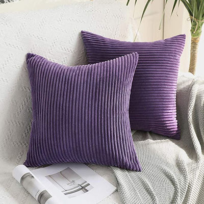 Car Solid Pattern Corduroy Decorative Square Throw Kussenbedekking Kussenhoes