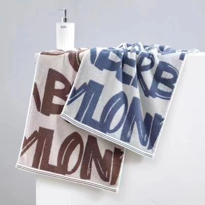 Donkere kleur 16pcs Savage Spun Cotton Face Towel met vlekbestendige letters Blauwe curry