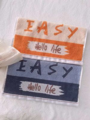 Donkere kleur 16pcs Savage Spun Cotton Face Towel met vlekbestendige letters Blauwe curry