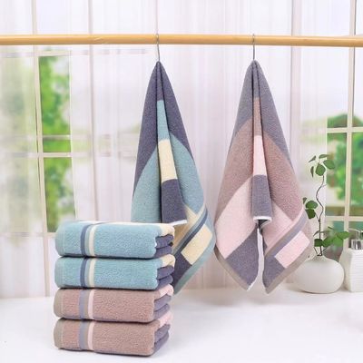Donkere kleur 16pcs Savage Spun Cotton Face Towel met vlekbestendige letters Blauwe curry