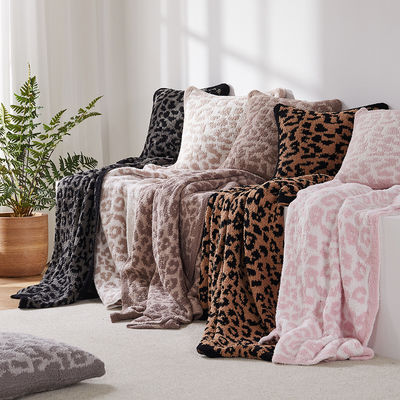 Home Appliance Comfortabele gebreide deken met luipaard zebra print in 22 kleuren