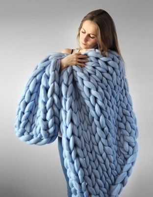 Duurzame flannel gebreide deken in 22 kleuren aanpasbaar handgemaakte gooi deken