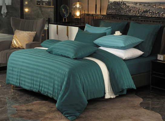 Multifunktioneel 100% polyester satine streeppatroon beddengoed voor thuis of hotel