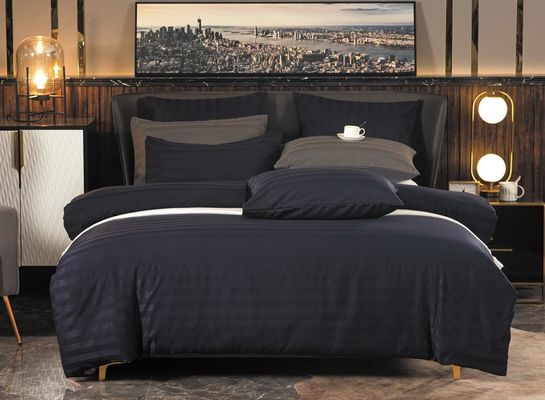 Multifunktioneel 100% polyester satine streeppatroon beddengoed voor thuis of hotel