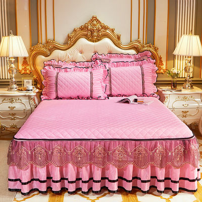 Luxe geborduurde beddengoed set 4 stuk beddek slip set met 133x72 stof dichtheid