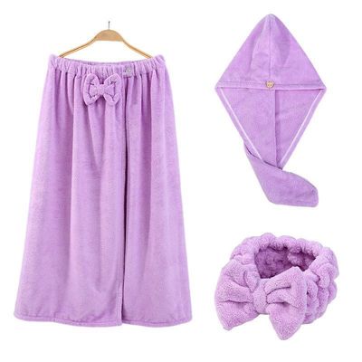 Verbeter je badkamer met Coral Velvet Bad Towel Set Vergrote BH Badrok Haarband en Droge Kap