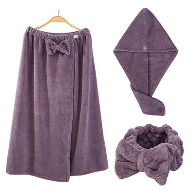 Verbeter je badkamer met Coral Velvet Bad Towel Set Vergrote BH Badrok Haarband en Droge Kap