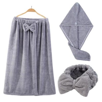 Verbeter je badkamer met Coral Velvet Bad Towel Set Vergrote BH Badrok Haarband en Droge Kap