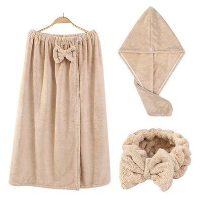 Verbeter je badkamer met Coral Velvet Bad Towel Set Vergrote BH Badrok Haarband en Droge Kap
