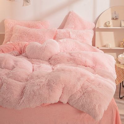 Gepersonaliseerde Shaggy Plush Dekbed Set zachte winterbedden zonder vullen
