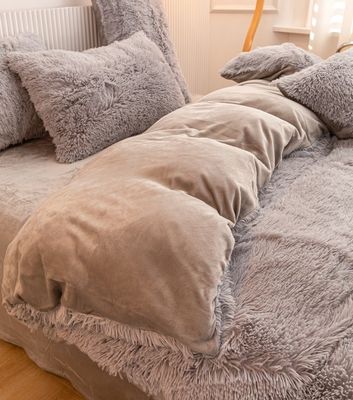 Gepersonaliseerde Shaggy Plush Dekbed Set zachte winterbedden zonder vullen