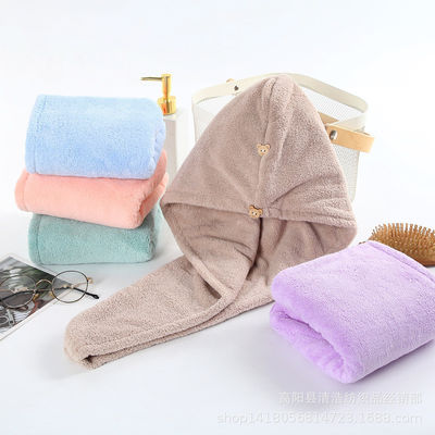 Vrouwen Koraal Vlies Droog haar Hoed Sneldrogend Absorberend Douche Hoed Met Verdikte Handdoek