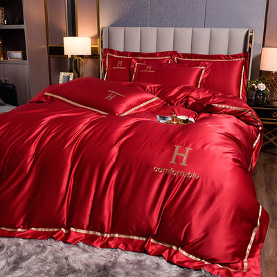 Huis Hotel Huwelijk Luxe Solid Colour Dekbed Dekbed Plaat Kussenkoffer Bed Set