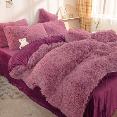 Gepersonaliseerde Shaggy Plush Dekbed Set zachte winterbedden zonder vullen