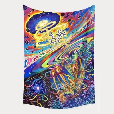 3D-print Trippy Mushroom Tapestry Hippie Psychedelic Abstract Art Tapis voor muurhangen