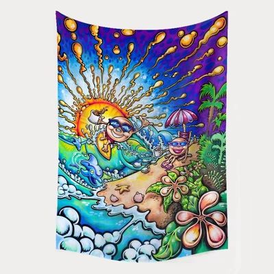 3D-print Trippy Mushroom Tapestry Hippie Psychedelic Abstract Art Tapis voor muurhangen