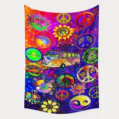 3D-print Trippy Mushroom Tapestry Hippie Psychedelic Abstract Art Tapis voor muurhangen