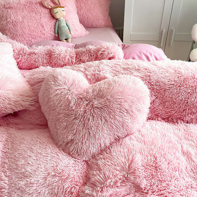 Dikke Coral Velvet Bed Sheet Set Luxe Designer Comforter Sets voor winter bescherming