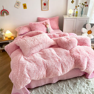Dikke Coral Velvet Bed Sheet Set Luxe Designer Comforter Sets voor winter bescherming