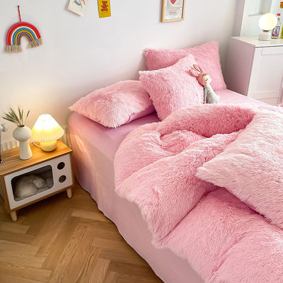 Dikke Coral Velvet Bed Sheet Set Luxe Designer Comforter Sets voor winter bescherming