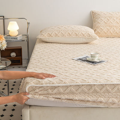 Wasbare machine was winter beddengoed sets 100% fluweel bed protector matras dekking