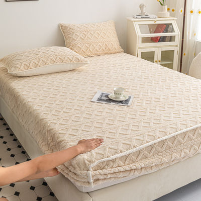 Wasbare machine was winter beddengoed sets 100% fluweel bed protector matras dekking