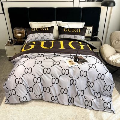 Grade A Sanding 100% Polyester 3D Print King Size Luxe Bedden Set voor Beddek