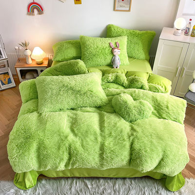 Plüssige Shaggy Velvet Fluffy beddekbedden in multi-kleurig luxe ontwerp