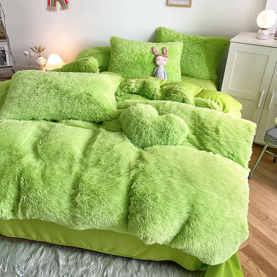 Plüssige Shaggy Velvet Fluffy beddekbedden in multi-kleurig luxe ontwerp