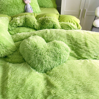 Plüssige Shaggy Velvet Fluffy beddekbedden in multi-kleurig luxe ontwerp