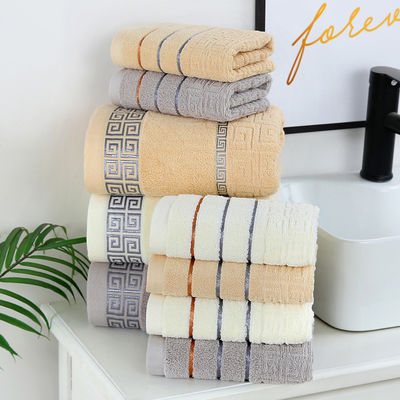 Witte plain gesmeed katoenen wasdoek baddoek absorberend 3-stuk geschenkdoos met teruggave geschenkdoos