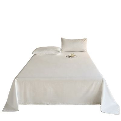 Klasse A 100% katoen wit king size beddengoed Set Plaid Flat Sheet Voor Bed Bed Sheet Set