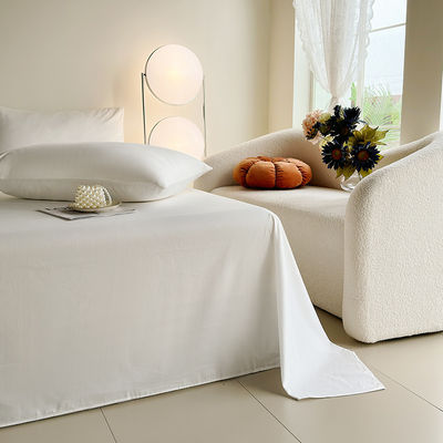 Klasse A 100% katoen wit king size beddengoed Set Plaid Flat Sheet Voor Bed Bed Sheet Set