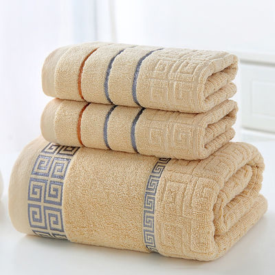 Witte plain gesmeed katoenen wasdoek baddoek absorberend 3-stuk geschenkdoos met teruggave geschenkdoos